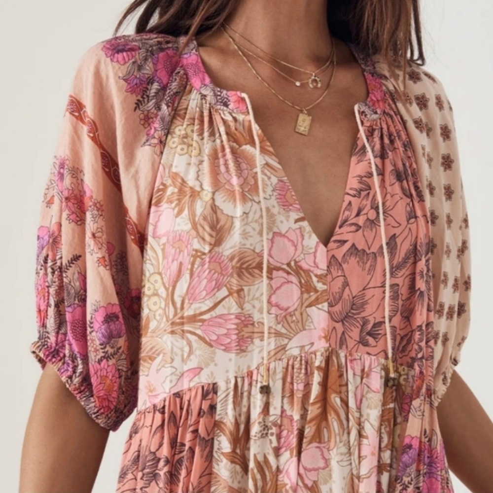 Rare Spell Designs Renew Patchwork Maxi Dress Gow… - image 3